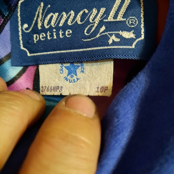 Vintage 80's psychedelic peplum blouse & skirt set - Picture 13 of 14